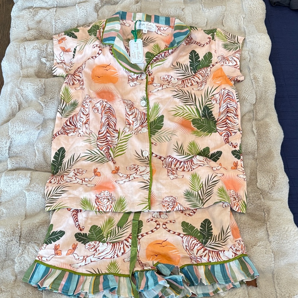 Tropical Tiger print jayes studio pajamas